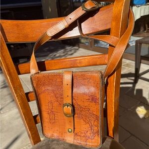 Patricia Nash Venezia Signature World Map Crossbody Leather Handbag